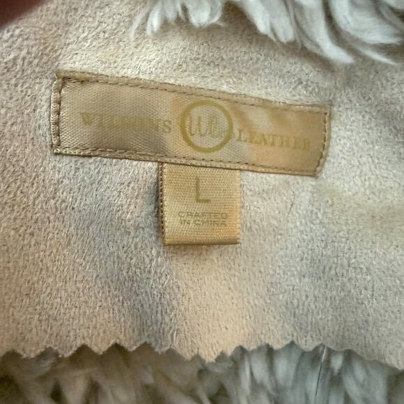 Wilson's Leather L Faux Suede Hooded Short Jacket Faux Fur Lining Tan Zip Up - Picture 11 of 16